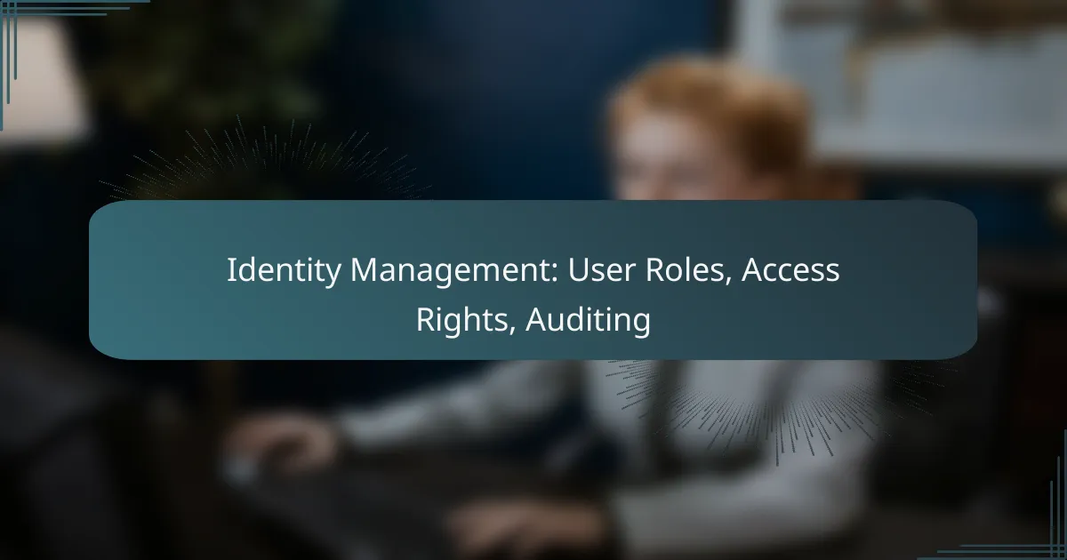 Identity Management: User Roles, Access Rights, Auditing