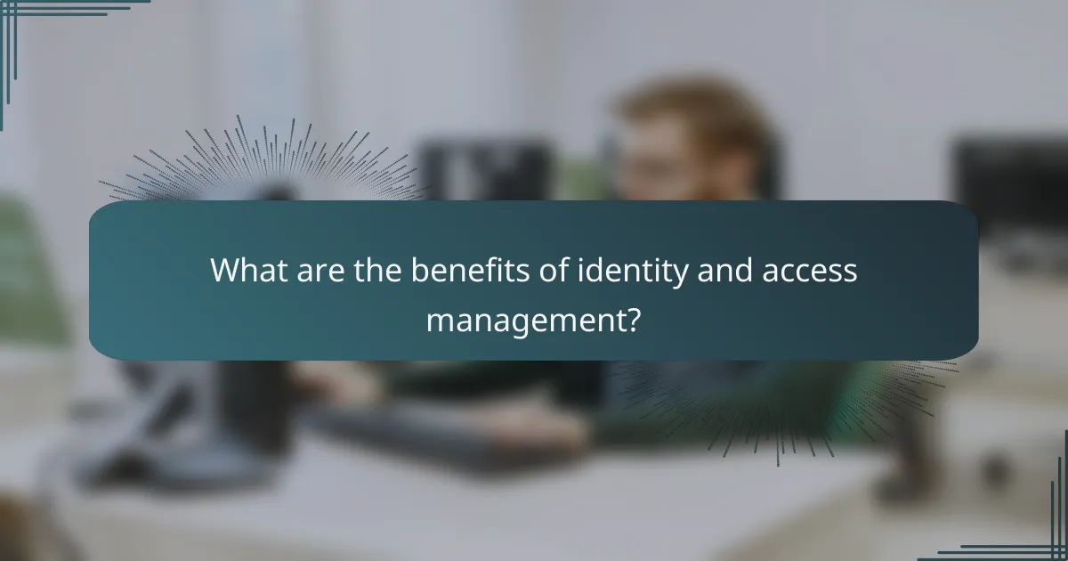 What are the benefits of identity and access management?