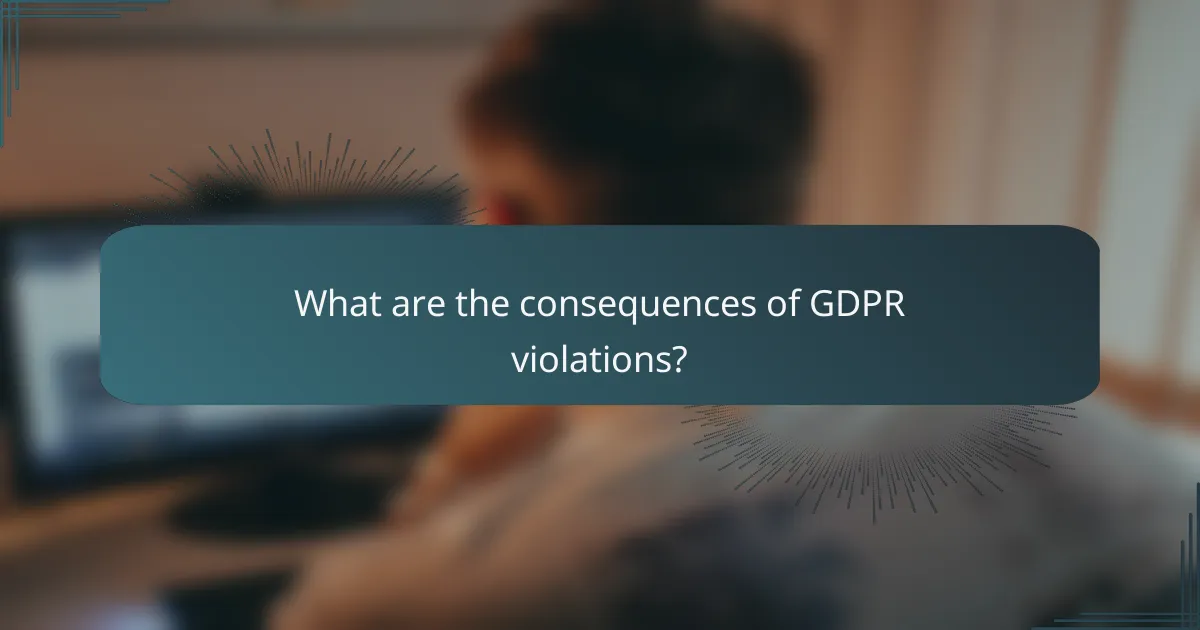 What are the consequences of GDPR violations?