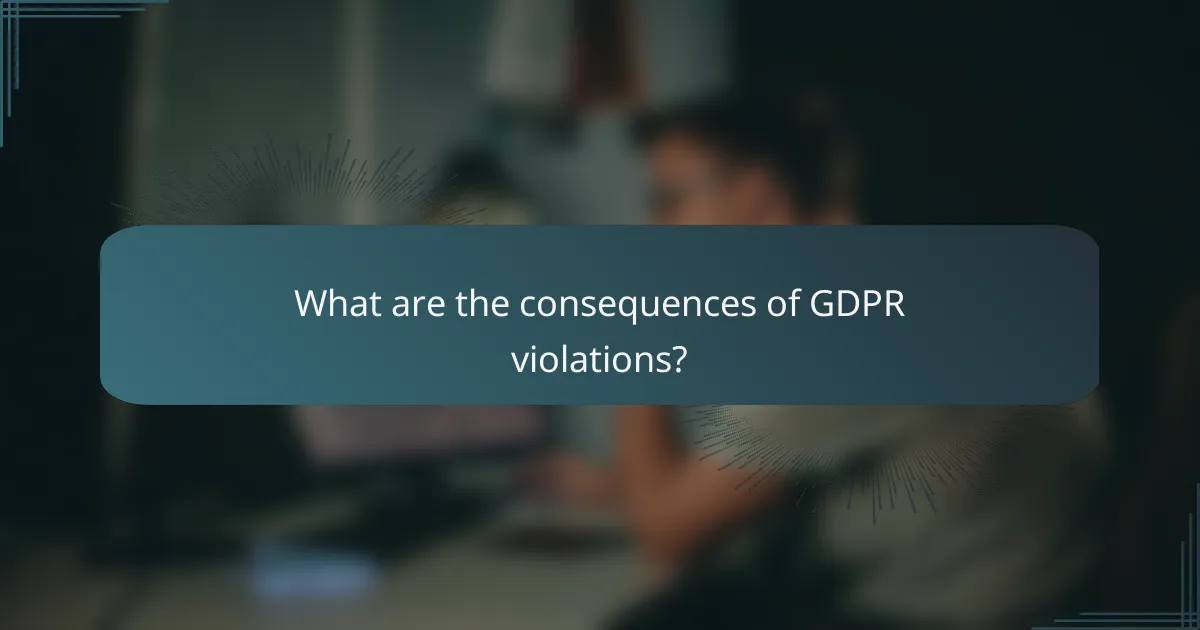 What are the consequences of GDPR violations?