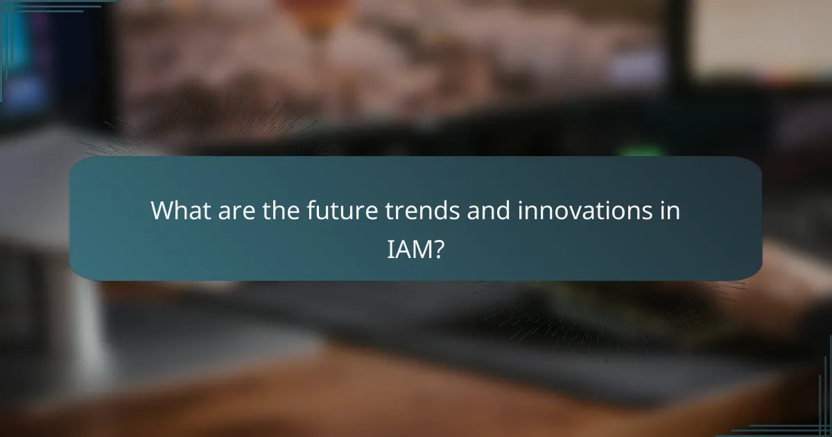 What are the future trends and innovations in IAM?
