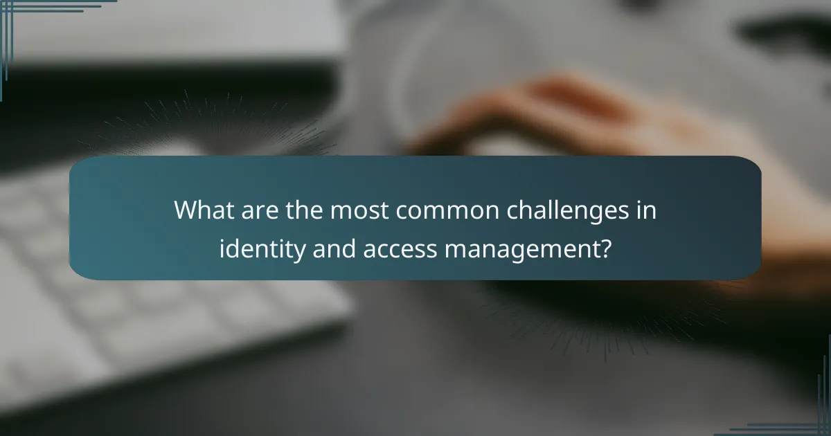 What are the most common challenges in identity and access management?