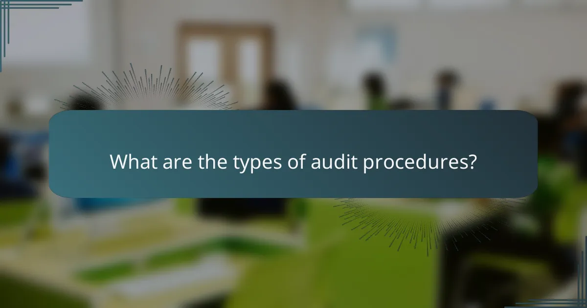 What are the types of audit procedures?