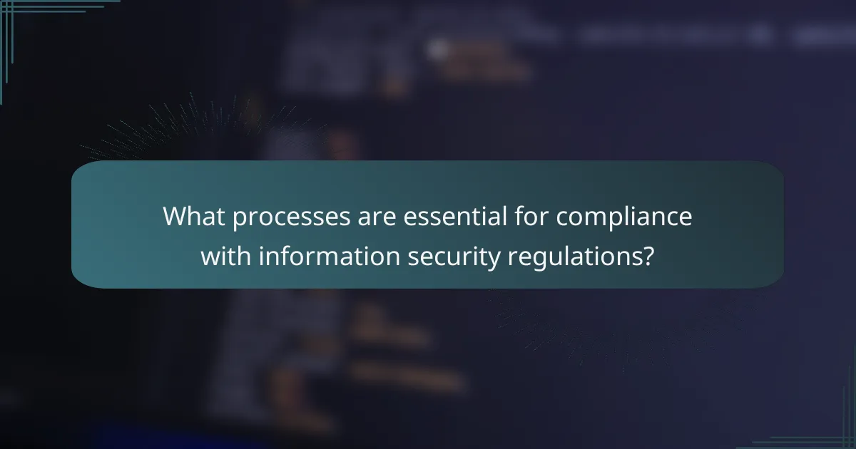 What processes are essential for compliance with information security regulations?